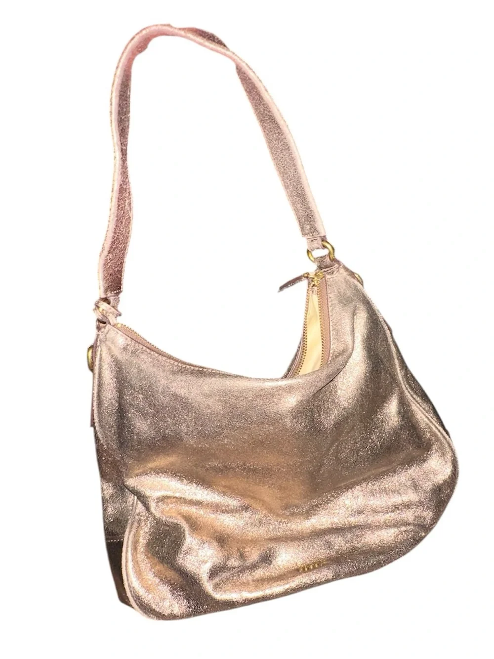 FOSSIL Memoir Hobo Metallic Golden Shoulder Purse Sept. 2013